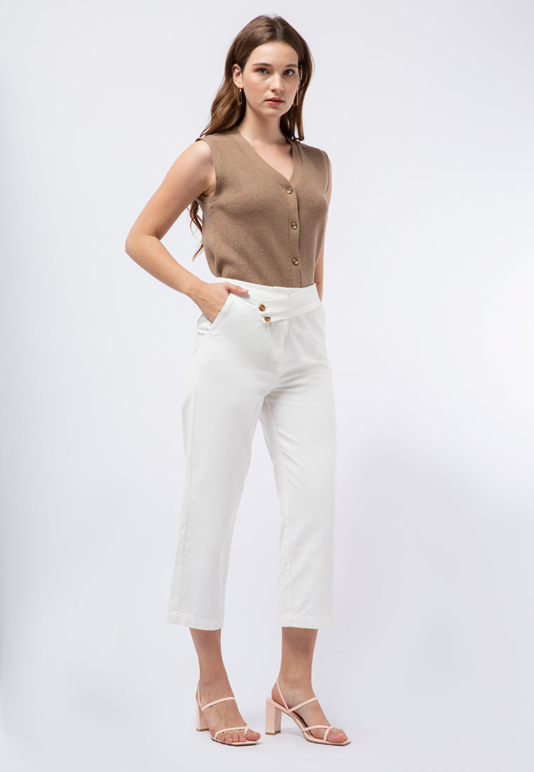 Long Pants with Asymmetric Waistband