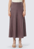 Pleated Midi Knit Skirt