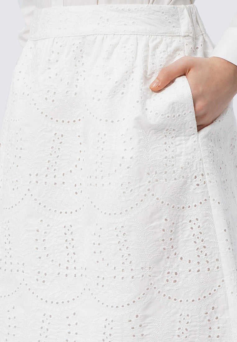 Eyelet Midi Skirt