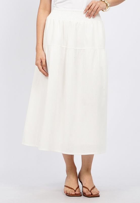 Textured Tier Midi Skirt