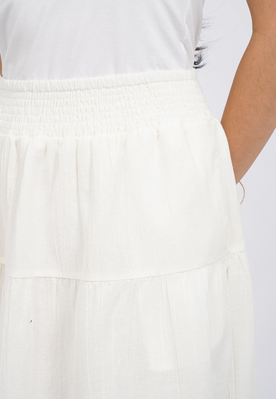 Textured Tier Midi Skirt