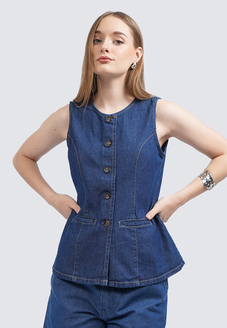 Denim Sleeveless Top