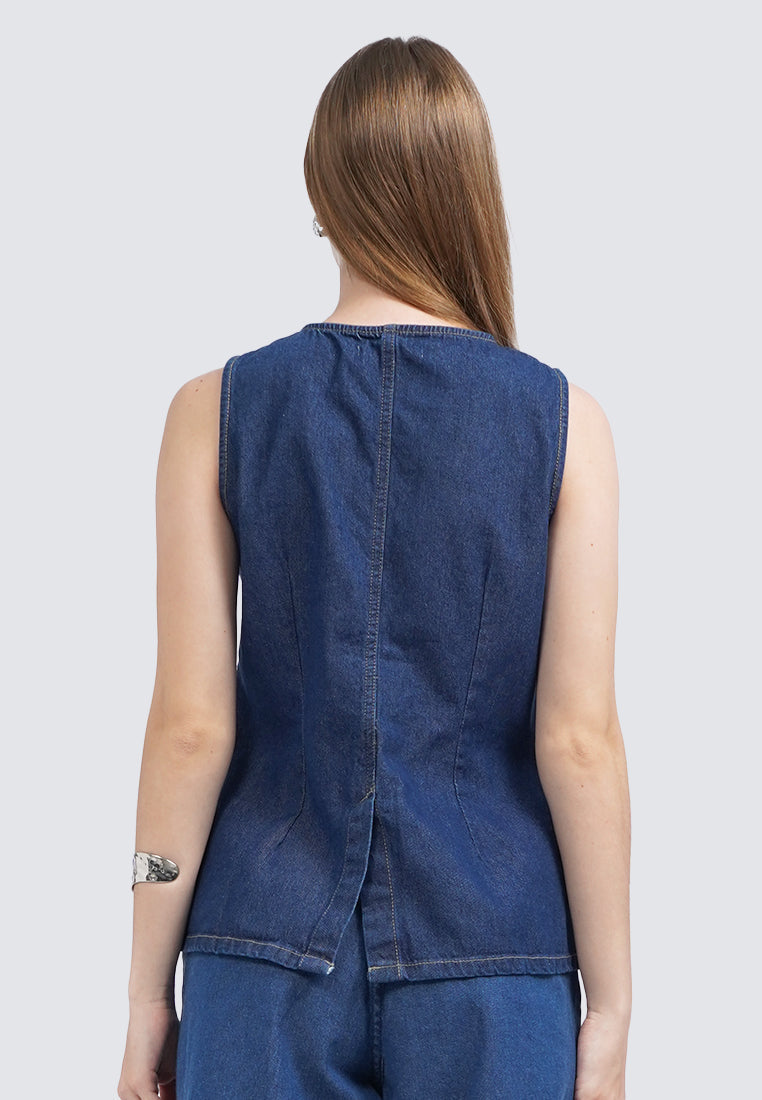 Denim Sleeveless Top