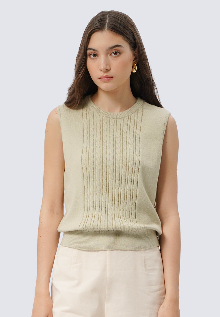 Textured Sleeveless Knit Top