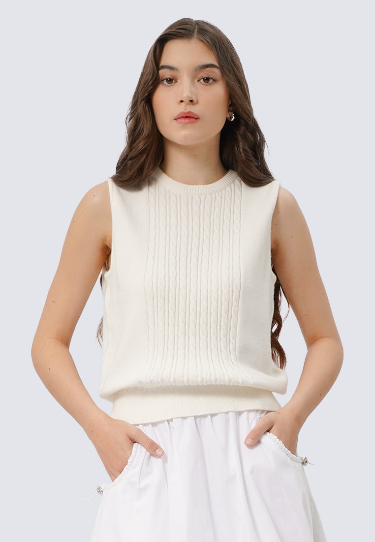 Textured Sleeveless Knit Top
