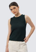Round Neck Sleeveless Knit Top