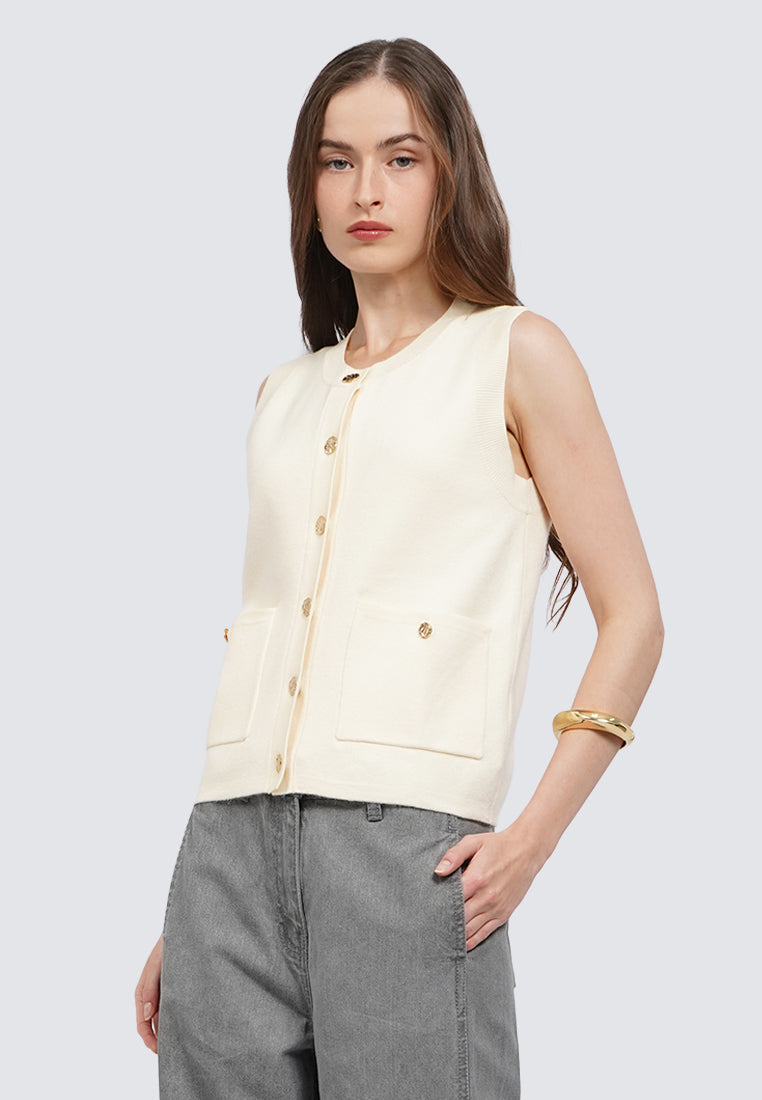 Button Up Sleeveless Top