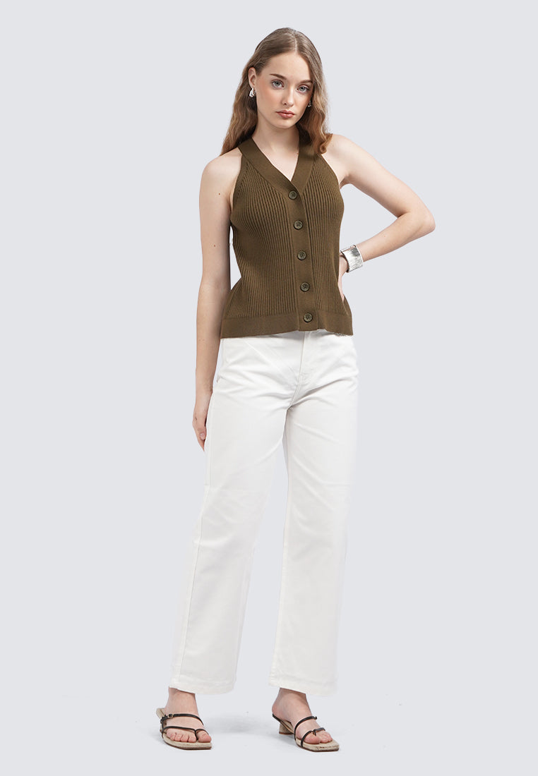 Halter Neck Sleeveless Knit Top