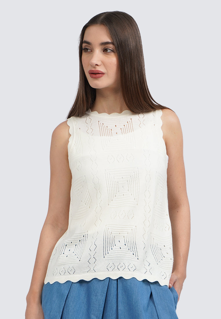 High Neck Sleeveless Knit Top