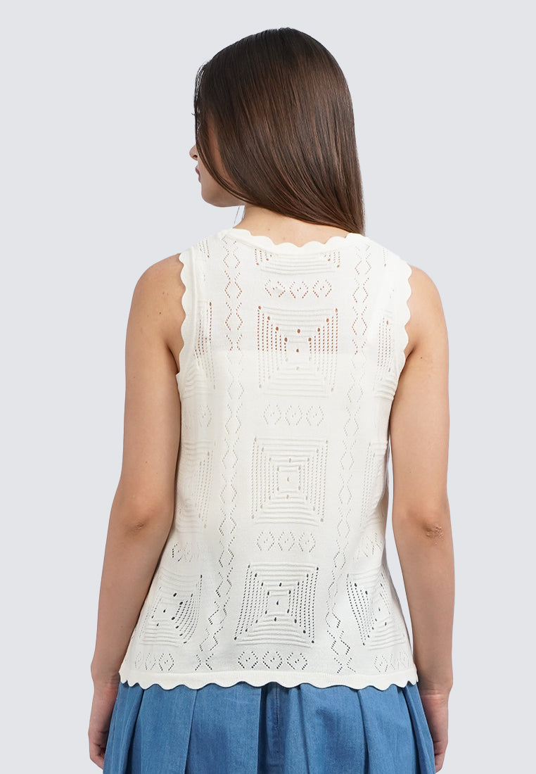High Neck Sleeveless Knit Top