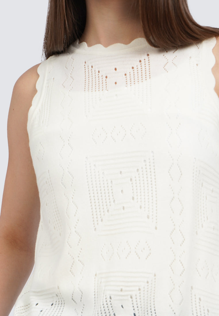 High Neck Sleeveless Knit Top
