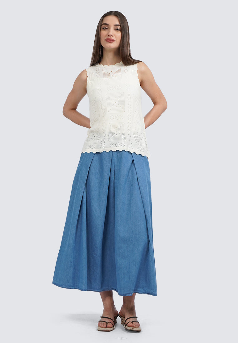 High Neck Sleeveless Knit Top