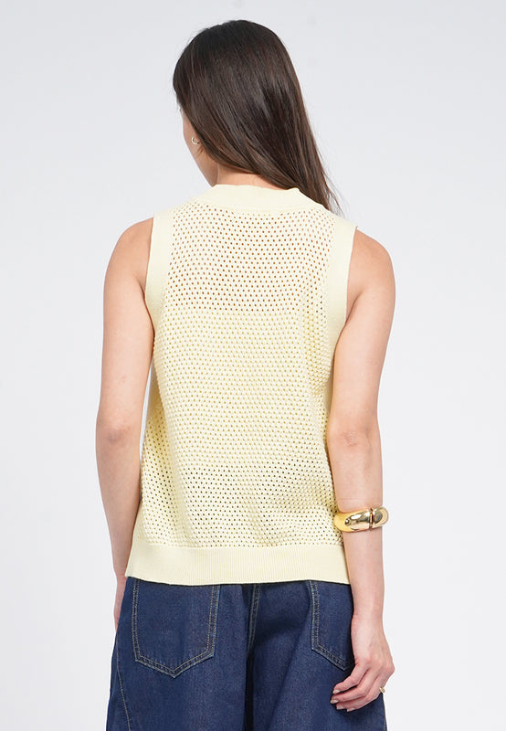 Sleeveless Textured Knit Top