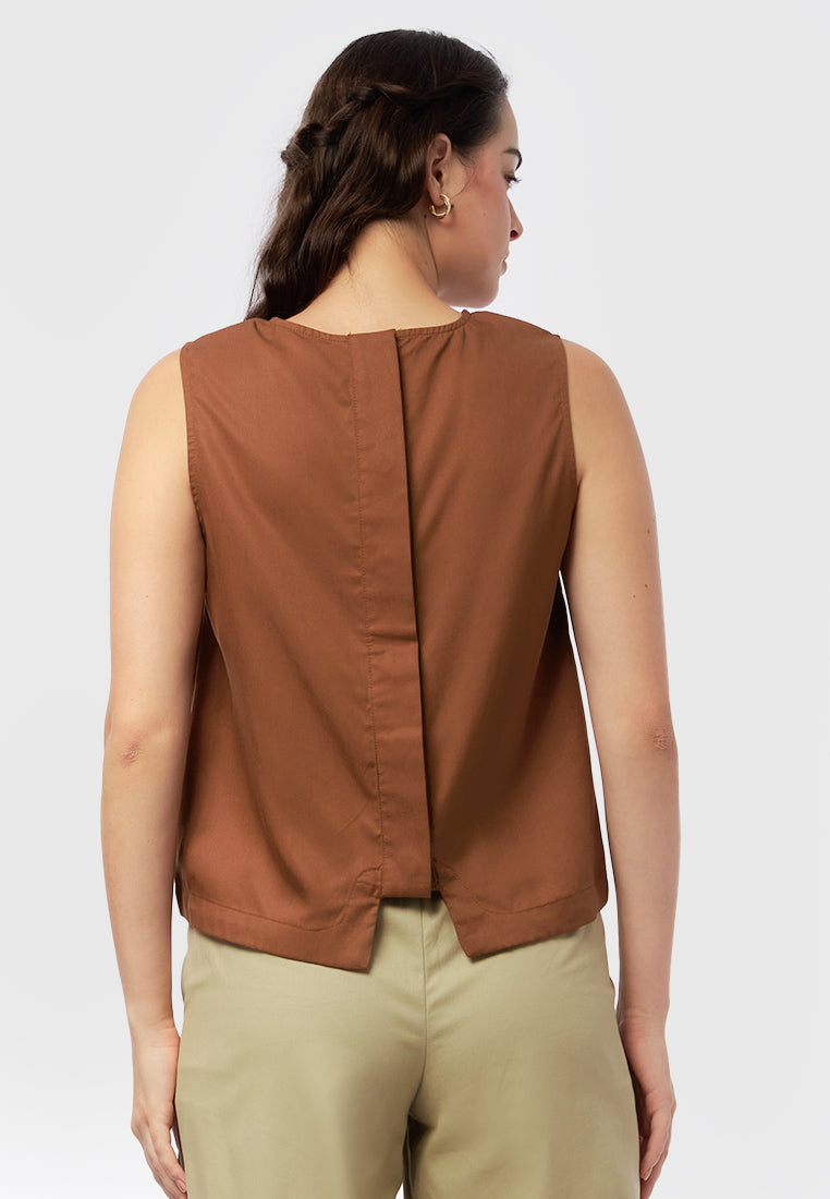 Round Neck Sleeveless Top