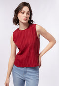 Textured Sleeveless Blouse