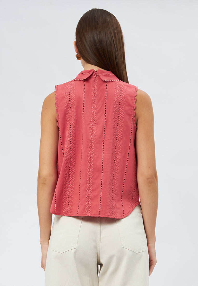 Sleeveless Embroidered Blouse