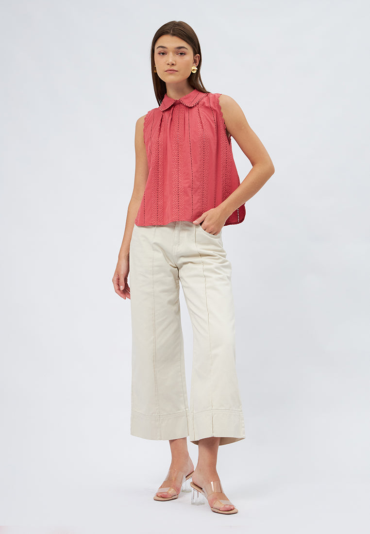 Sleeveless Embroidered Blouse