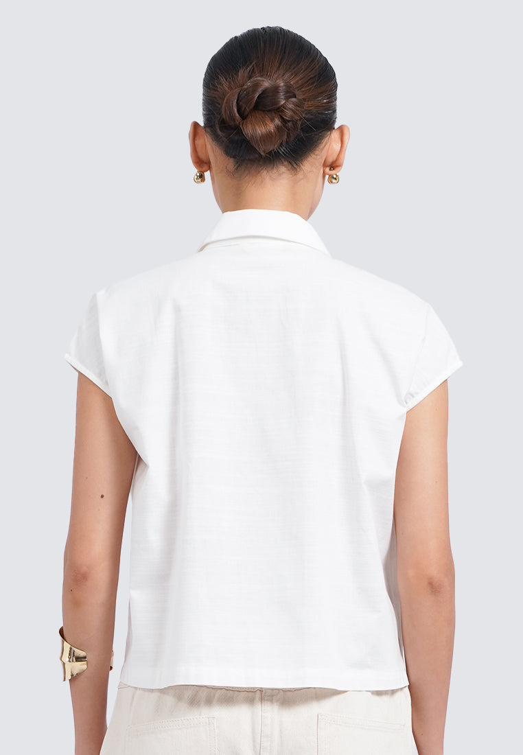 Double Breasted Short Sleeve Blouse