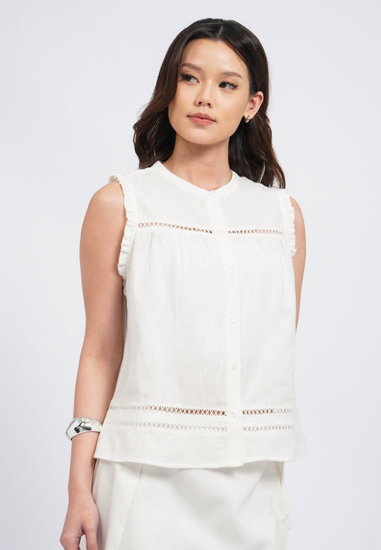 Embroidered Sleeveless Blouse