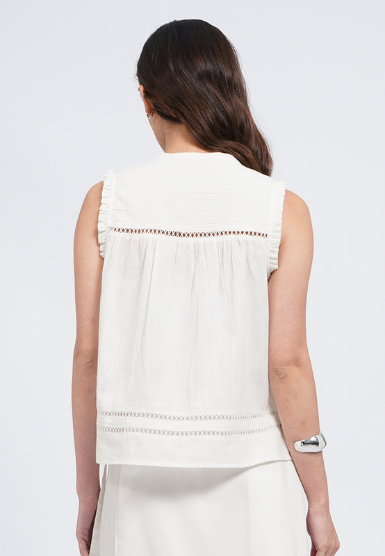Embroidered Sleeveless Blouse