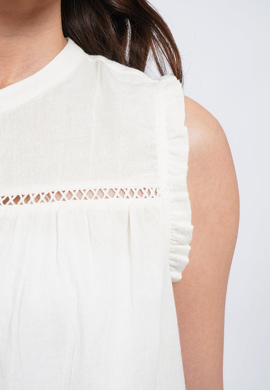 Embroidered Sleeveless Blouse
