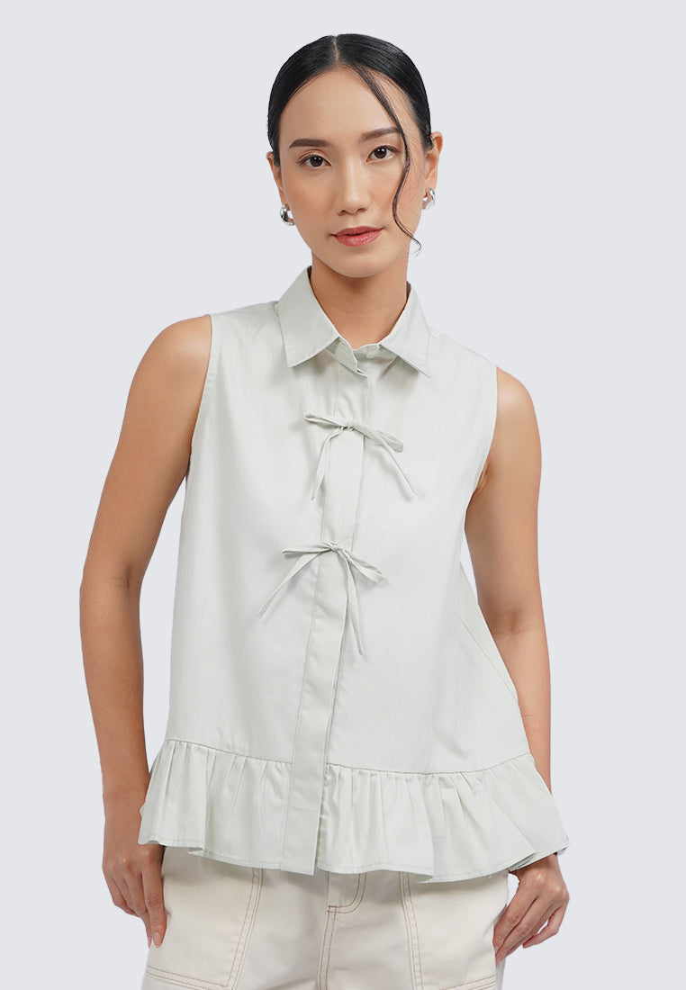Front Tied Sleeveless Blouse
