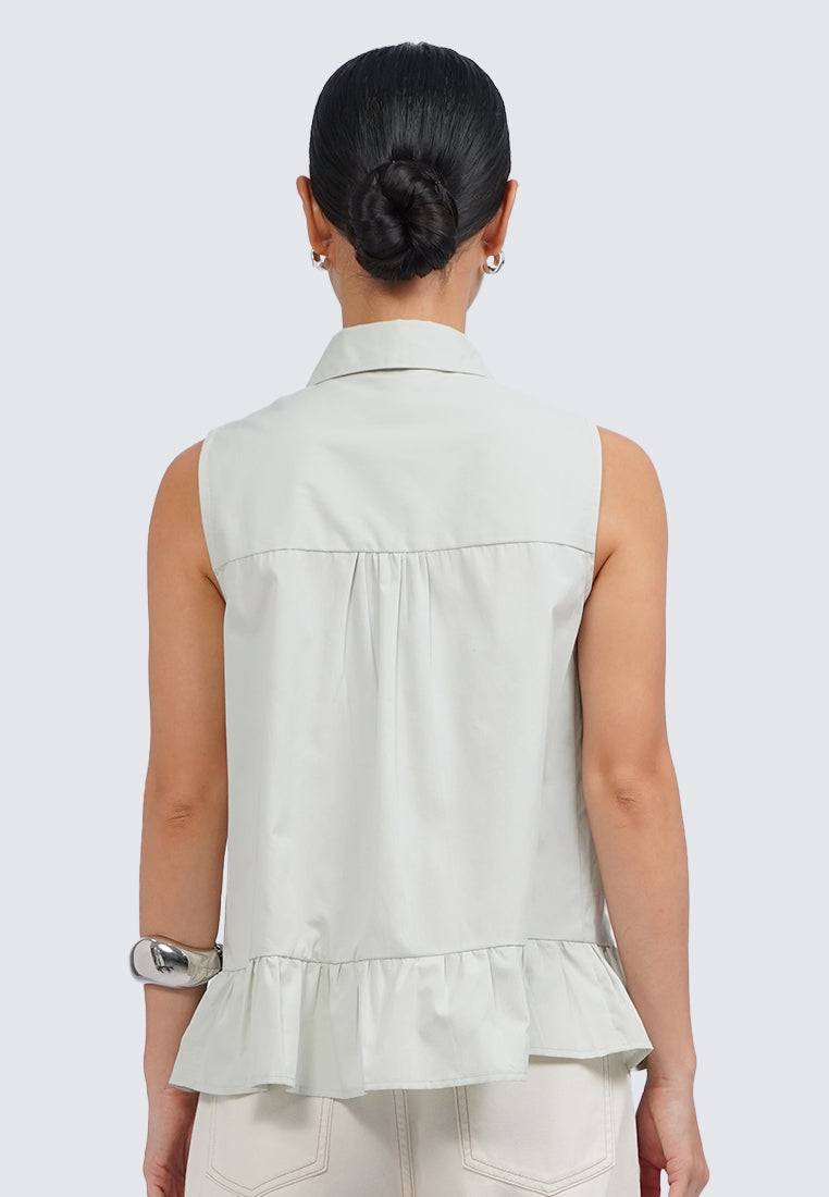 Front Tied Sleeveless Blouse