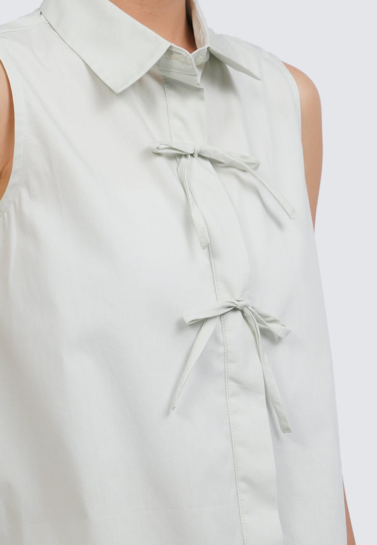 Front Tied Sleeveless Blouse