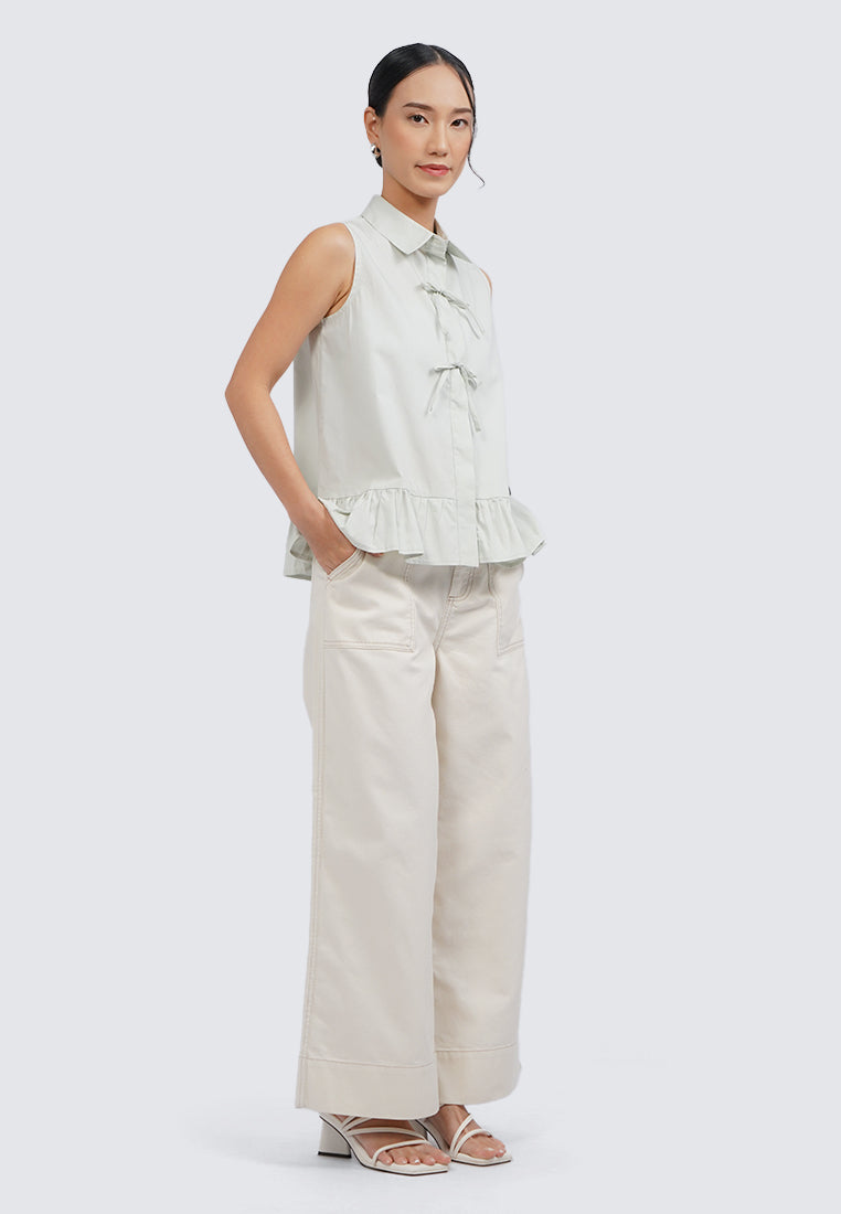 Front Tied Sleeveless Blouse