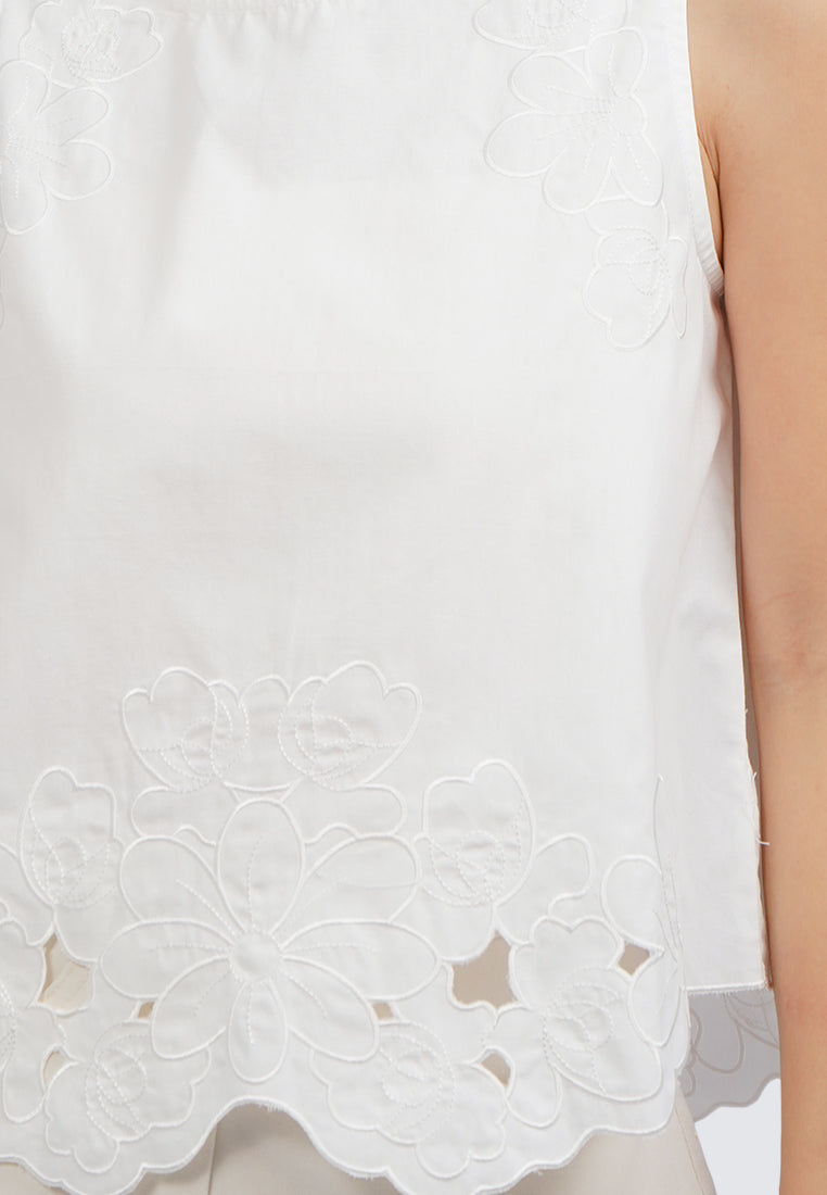 Embroidered Sleeveless Blouse