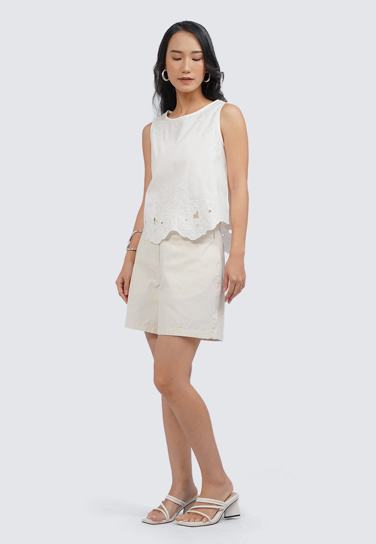 Embroidered Sleeveless Blouse