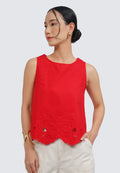 Embroidered Sleeveless Blouse