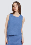 Sleeveless Tweed Top