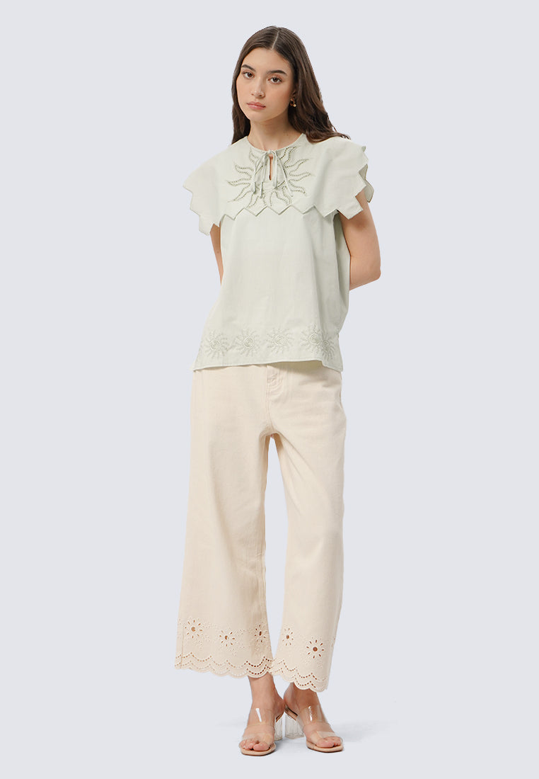 Embroidered Sleeveless Blouse