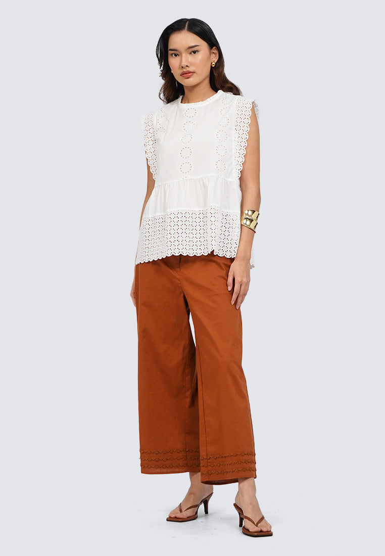Sleeveless Eyelet Blouse