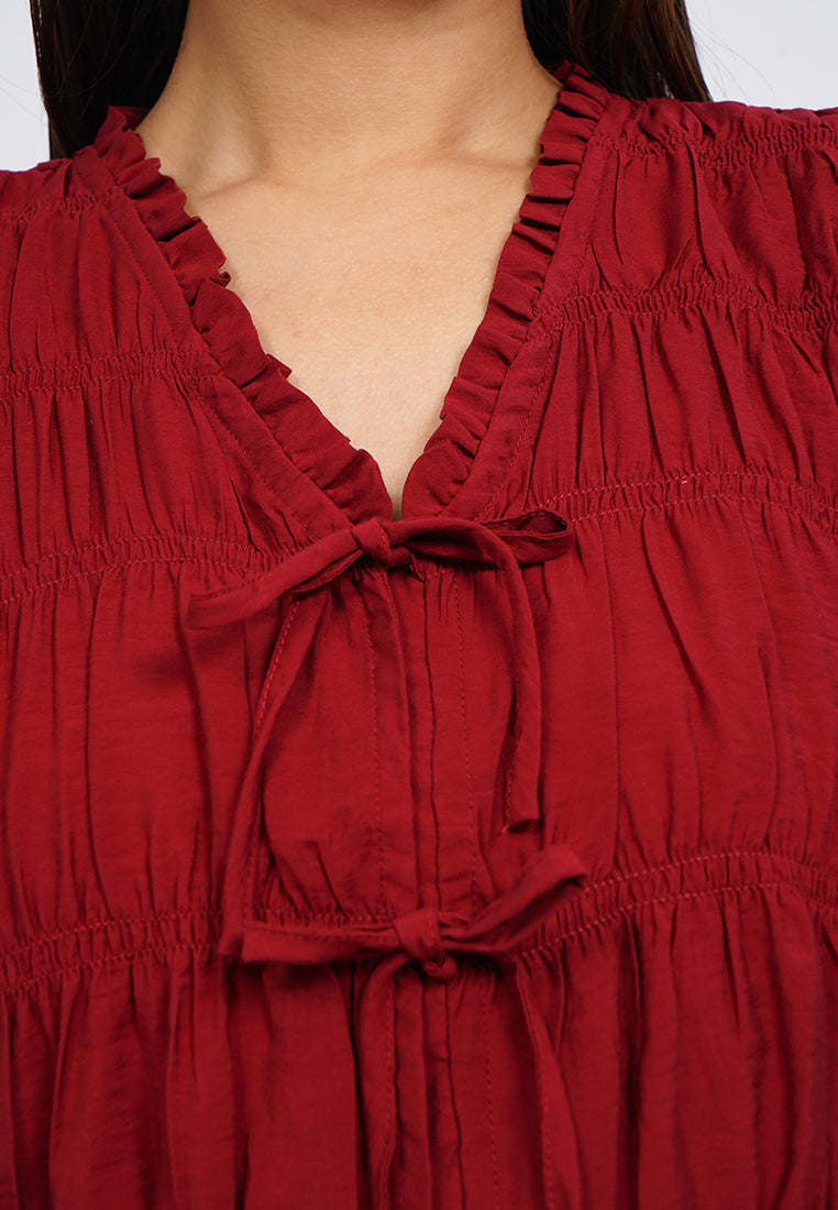 Ruched Sleeveless Blouse