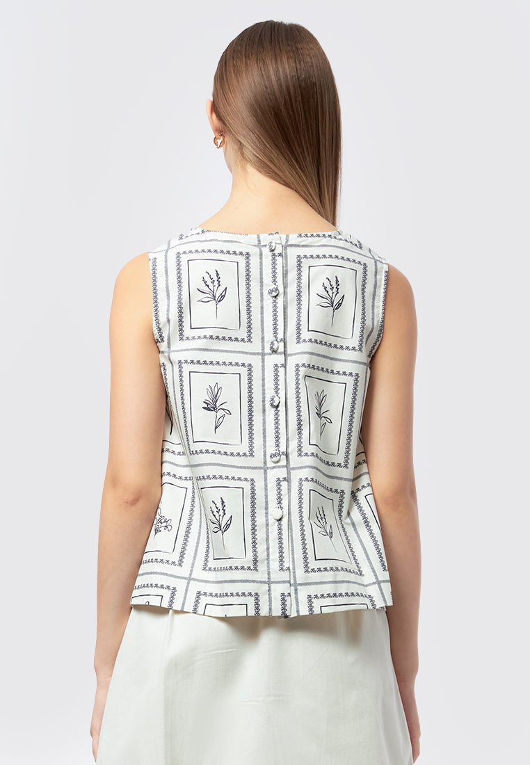 Printed Sleeveless Blouse