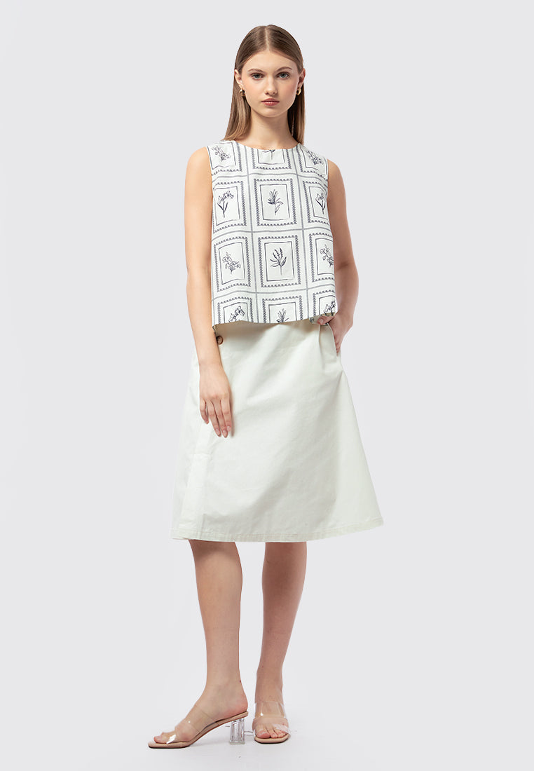 Printed Sleeveless Blouse