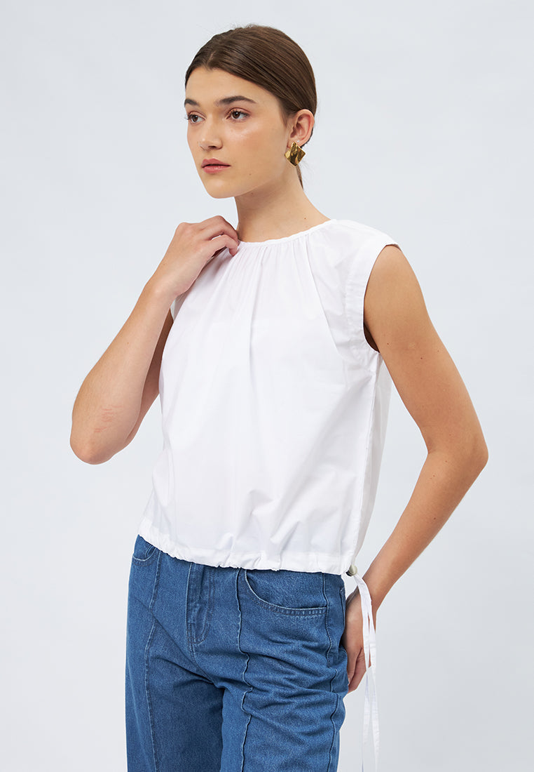Ruched Sleeveless Blouse