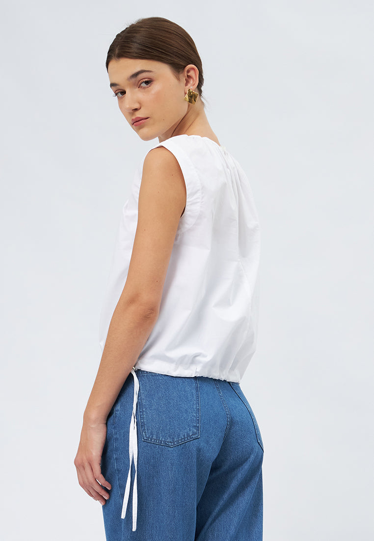 Ruched Sleeveless Blouse