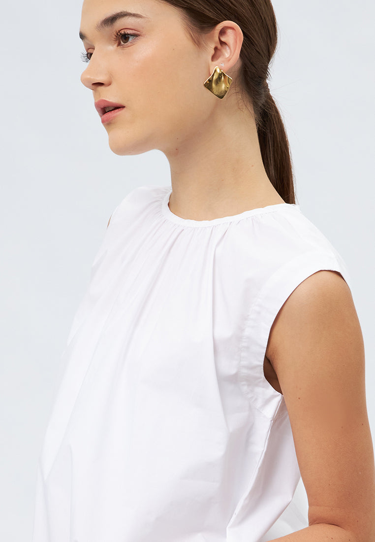 Ruched Sleeveless Blouse