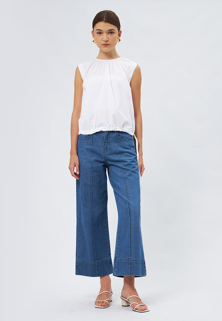 Ruched Sleeveless Blouse