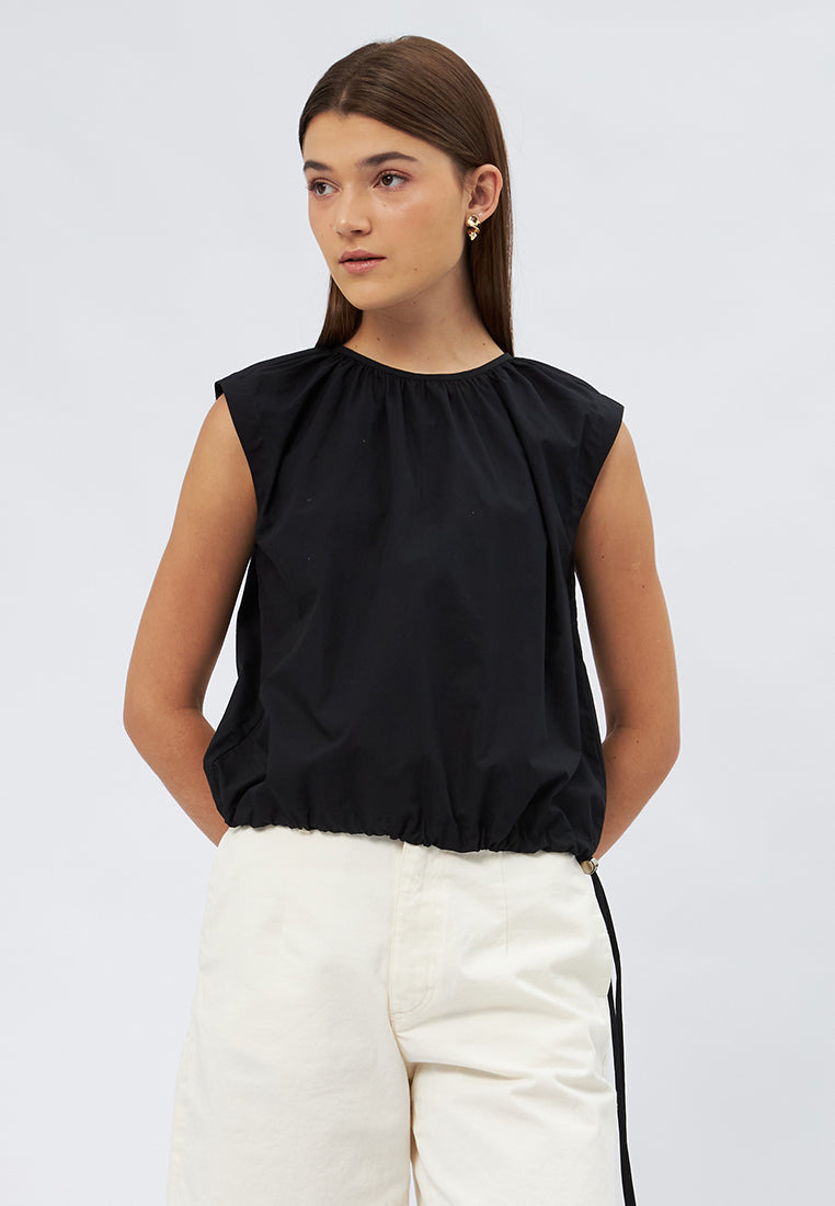 Ruched Sleeveless Blouse