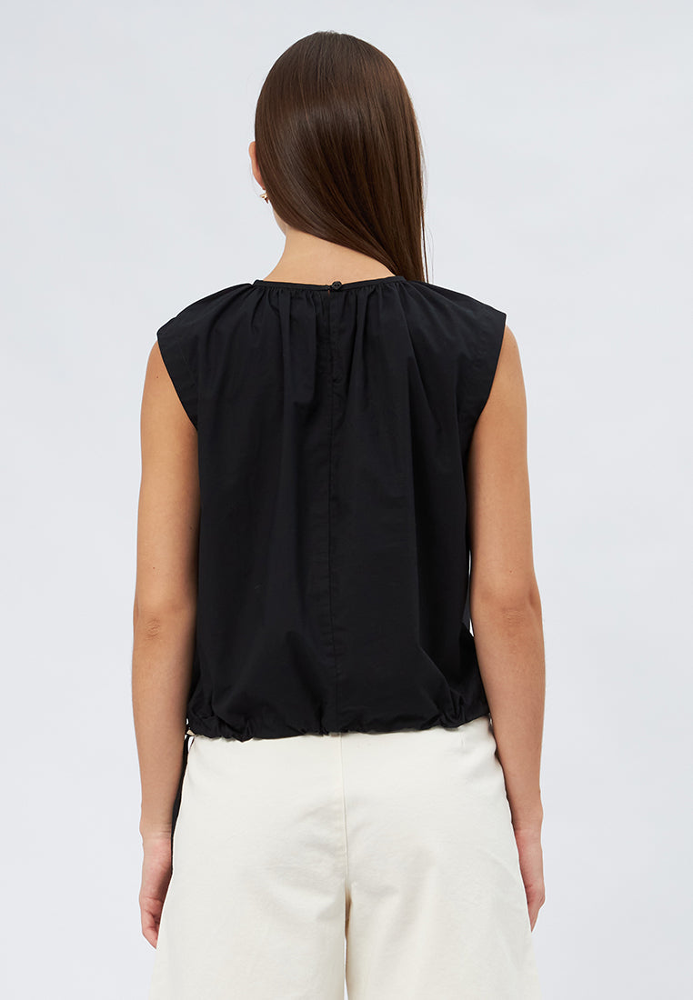 Ruched Sleeveless Blouse