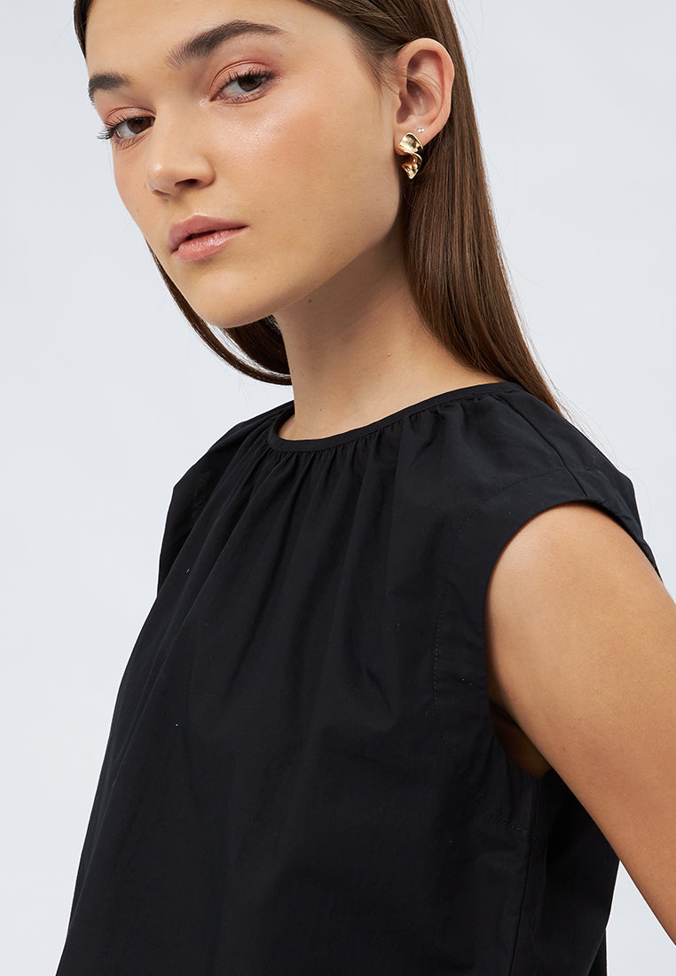 Ruched Sleeveless Blouse