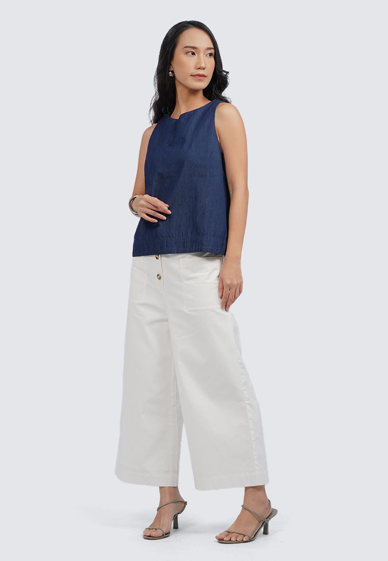 Sleeveless Chambray Top