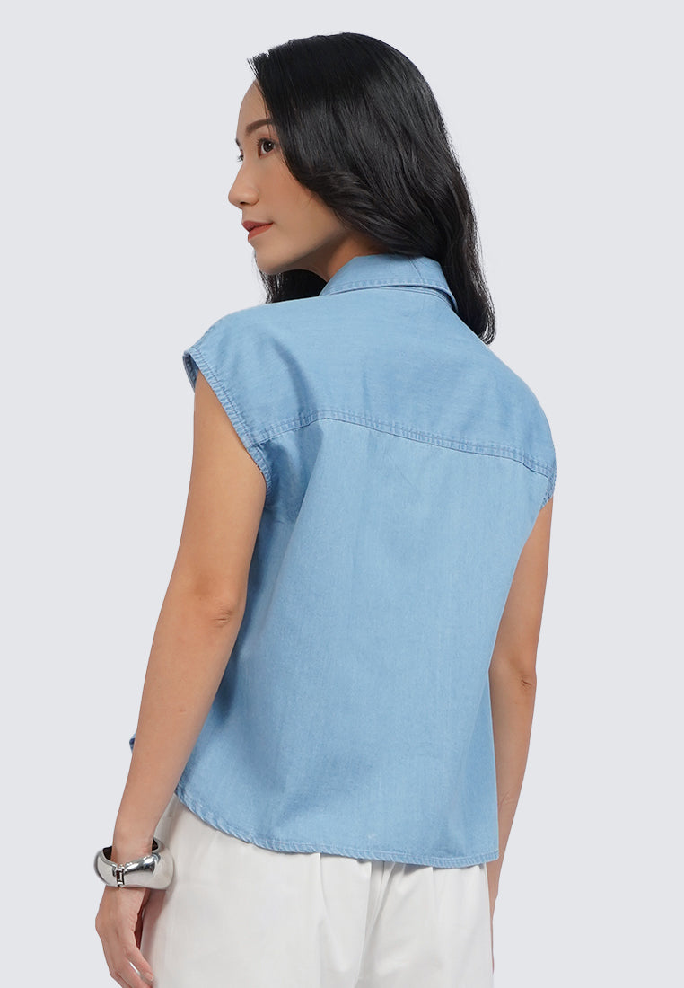 Sleeveless Wrap Blouse