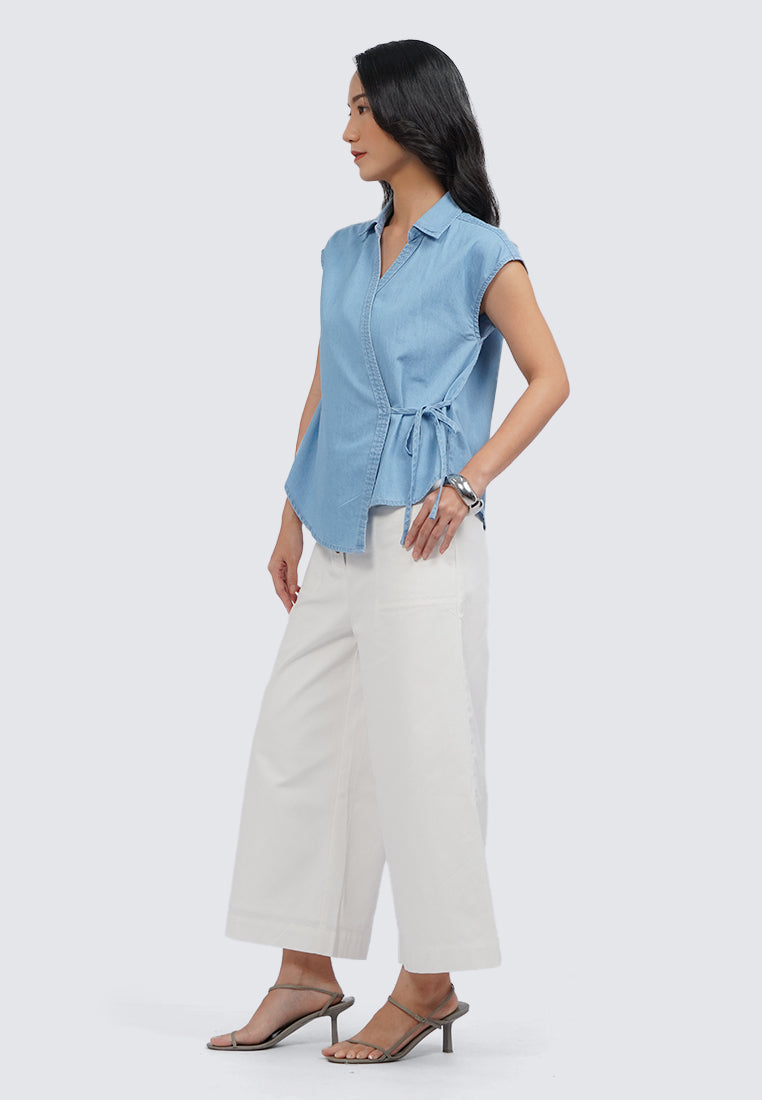 Sleeveless Wrap Blouse