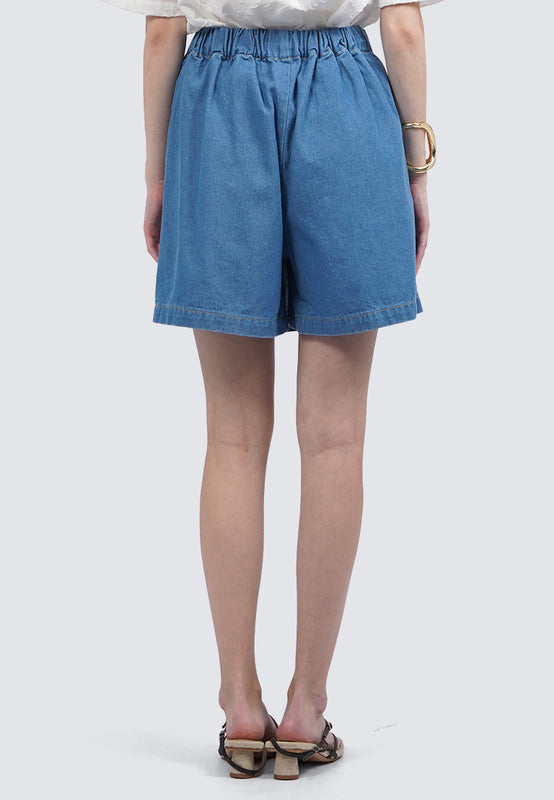 Mini Denim Skort with Front Pocket