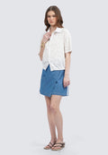 Mini Denim Skort with Front Pocket